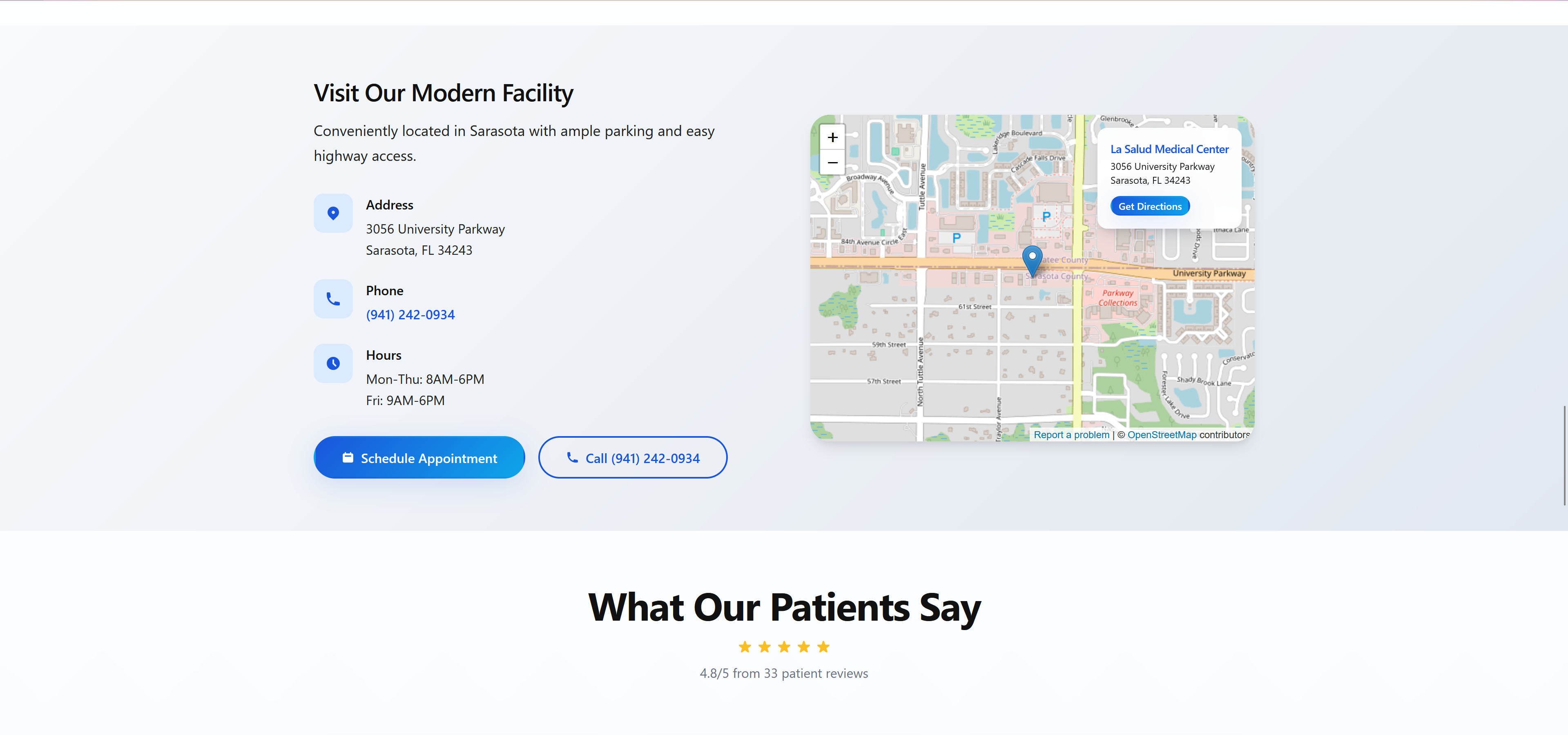 La Salud Website - Location Map
